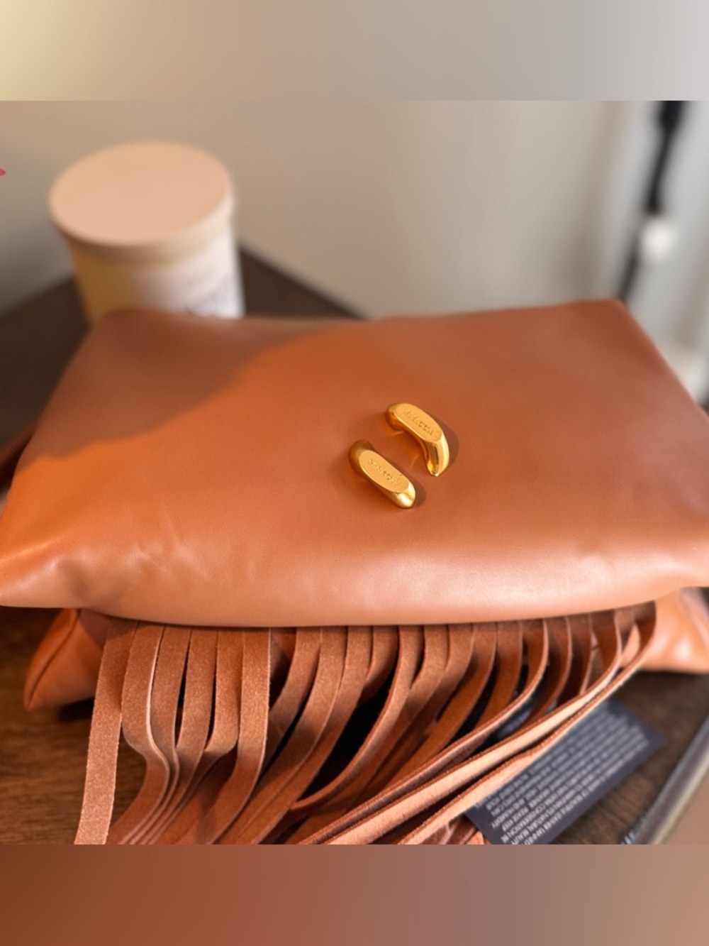 Rebecca Minkoff pillow clutch with Leather Fringe